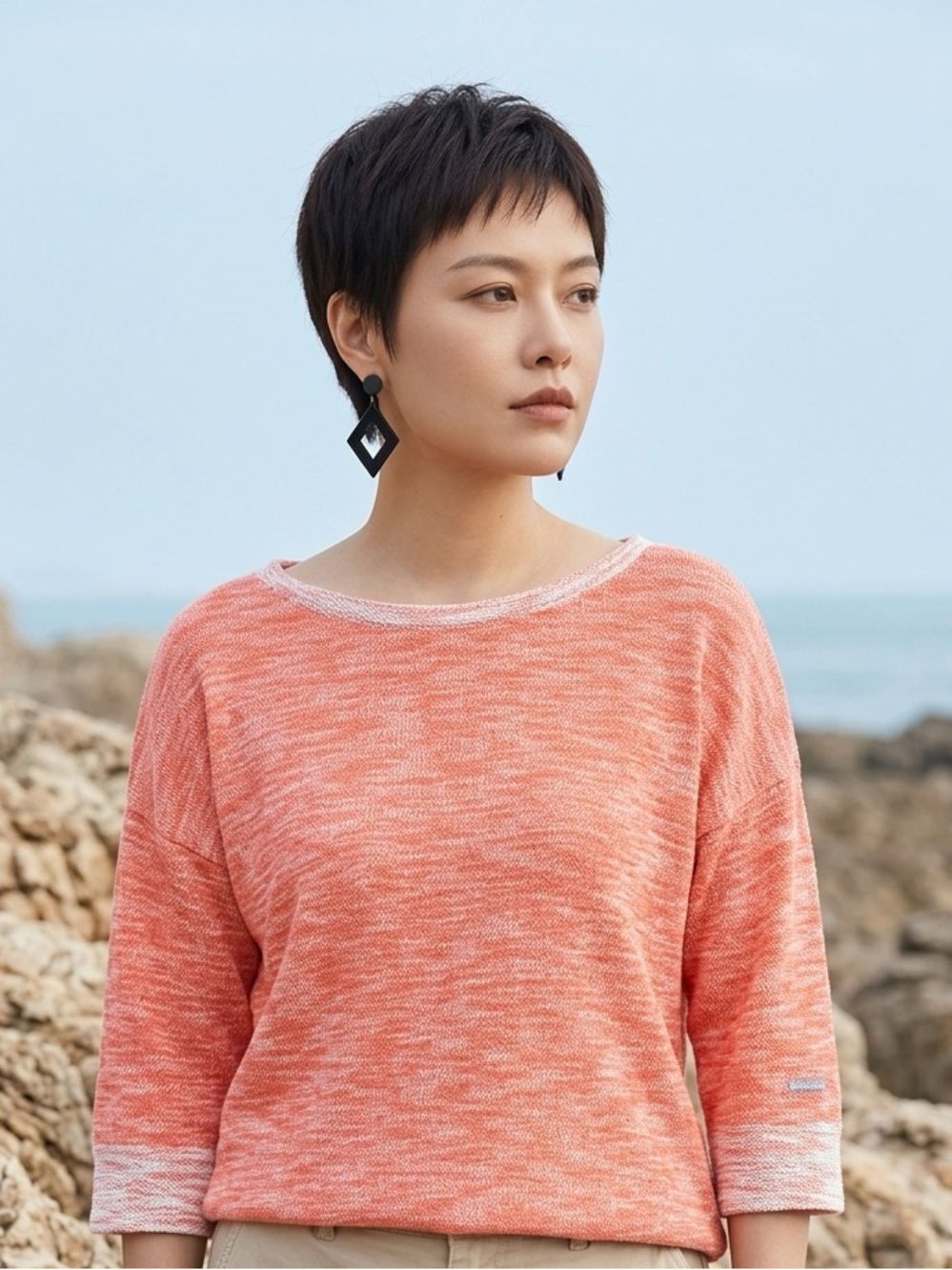 Columbia Women's Heathered Coral Pullover Sweatshirt size L